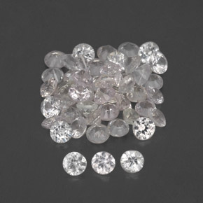 Pedras preciosas de safira branco natural de  ct, corte redondo, VVS-VS