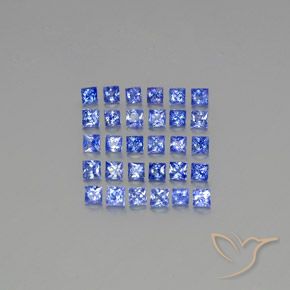 Pedras preciosas de safira azul natural de 2,74 ct, quadrado, VVS-VS