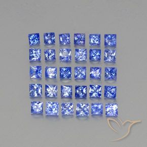 Pedras preciosas de safira azul natural de 2,74 ct, quadrado, VVS-VS
