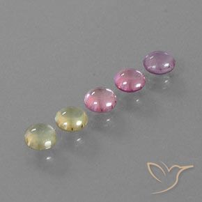 Pedras preciosas de safira multicolorido natural de 1,84 ct, corte redondo, transparente