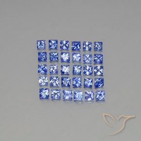 Pedras preciosas de safira azul natural de 4,09 ct, quadrado, VVS-VS