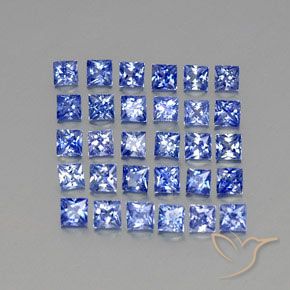Pedras preciosas de safira azul natural de 4,09 ct, quadrado, VVS-VS