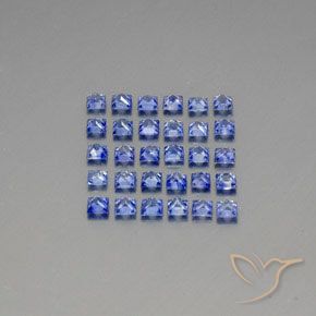 Pedras preciosas de safira azul natural de 4,09 ct, quadrado, VVS-VS