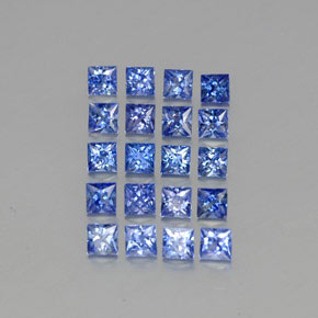 Pedras preciosas de safira azul natural de  ct, quadrado, VVS-VS