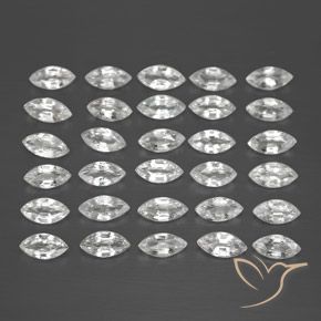 Pedras preciosas de Safira Branco claro natural de 5.08 ct, Marquesa, VVS-VS