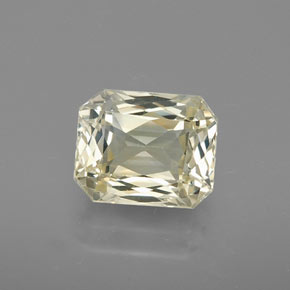 Safira amarelo natural 1,57ct, corte esmeralda, VVS