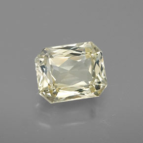 Safira amarelo natural 1,57ct, corte esmeralda, VVS