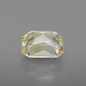 Safira amarelo natural 1,57ct, corte esmeralda, VVS