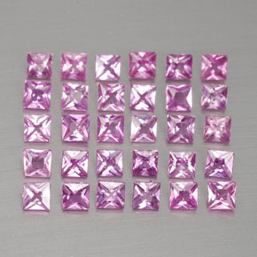 Pedras preciosas de safira rosa natural de 2,67 ct, quadrado, VVS-VS