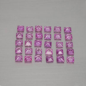 Pedras preciosas de safira rosa natural de 2,67 ct, quadrado, VVS-VS
