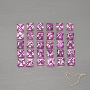 Pedras preciosas de safira rosa natural de 2,69 ct, quadrado, VVS-VS
