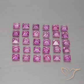 Pedras preciosas de safira rosa natural de 2,69 ct, quadrado, VVS-VS