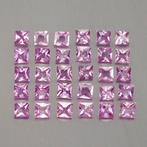 Pedras preciosas de safira rosa natural de  ct, quadrado, VVS-VS