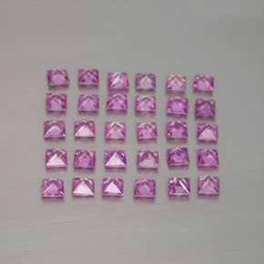 Pedras preciosas de safira rosa natural de  ct, quadrado, VVS-VS