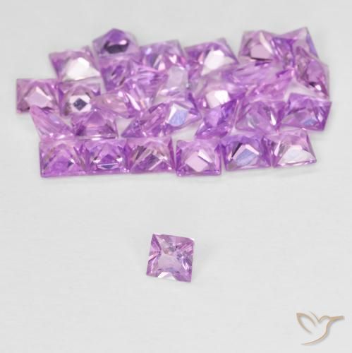 Pedras preciosas de Safira Luz roxa natural de 2.57 ct, Quadrado, VVS-VS
