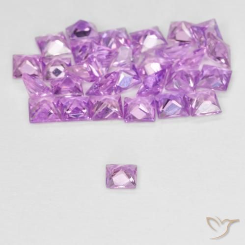 Pedras preciosas de Safira Luz roxa natural de 2.57 ct, Quadrado, VVS-VS