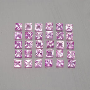 Pedras preciosas de safira rosa natural de 2,34 ct, quadrado, VVS-VS