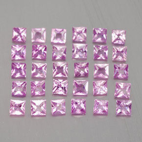 Pedras preciosas de safira rosa natural de 2,34 ct, quadrado, VVS-VS