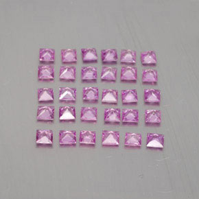 Pedras preciosas de safira rosa natural de 2,34 ct, quadrado, VVS-VS