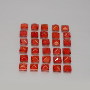 Pedras preciosas de safira laranja natural de  ct, quadrado, VVS-VS