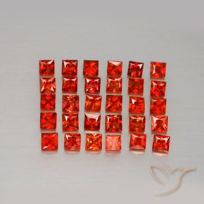 Pedras preciosas de safira laranja natural de 2,51 ct, quadrado, VVS-VS