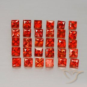 Pedras preciosas de safira laranja natural de 2,51 ct, quadrado, VVS-VS