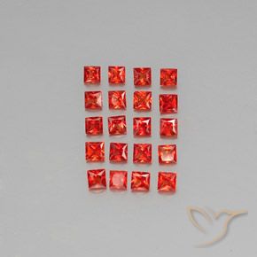 Pedras preciosas de safira laranja natural de 2,58 ct, quadrado, VVS-VS