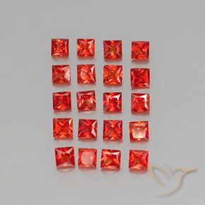 Pedras preciosas de safira laranja natural de 2,58 ct, quadrado, VVS-VS