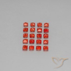 Pedras preciosas de safira laranja natural de 2,58 ct, quadrado, VVS-VS