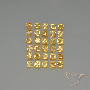 3.23ctw Natural Dourado Safira, Quadrado, VVS-VS