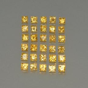 Pedras preciosas de safira amarelo natural de 3,56 ct, quadrado, VVS-VS
