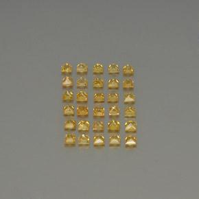 Pedras preciosas de safira amarelo natural de 3,56 ct, quadrado, VVS-VS