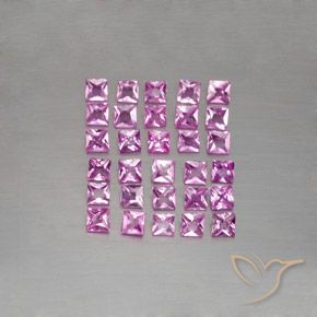 Pedras preciosas de Safira Roxo Real Claro Rosa natural de 2.79 ct, Quadrado, VVS-VS