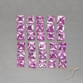 Pedras preciosas de Safira Roxo Real Claro Rosa natural de 2.79 ct, Quadrado, VVS-VS