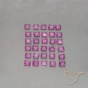 Pedras preciosas de Safira Roxo Real Claro Rosa natural de 2.79 ct, Quadrado, VVS-VS