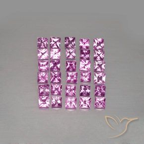 Pedras preciosas de Safira Roxo Real Claro Rosa natural de 3.48 ct, Quadrado, VVS-VS