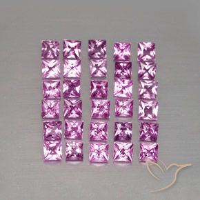 Pedras preciosas de Safira Roxo Real Claro Rosa natural de 3.48 ct, Quadrado, VVS-VS