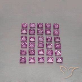 Pedras preciosas de Safira Roxo Real Claro Rosa natural de 3.48 ct, Quadrado, VVS-VS