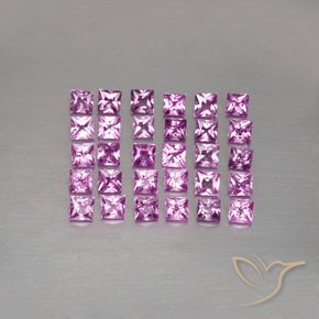 Pedras preciosas de safira rosa natural de 3,47 ct, quadrado, VVS-VS
