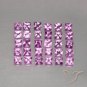Pedras preciosas de safira rosa natural de 3,47 ct, quadrado, VVS-VS
