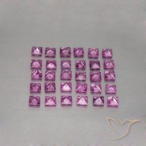 Pedras preciosas de safira rosa natural de 3,47 ct, quadrado, VVS-VS