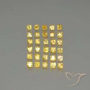 Pedras preciosas de safira amarelo natural de 3,51 ct, quadrado, VVS-VS