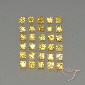 Pedras preciosas de safira amarelo natural de 3,51 ct, quadrado, VVS-VS