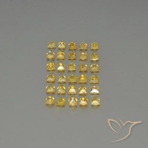 Pedras preciosas de safira amarelo natural de 3,51 ct, quadrado, VVS-VS