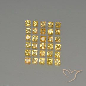 Pedras preciosas de safira amarelo natural de 3,11 ct, quadrado, VVS-VS