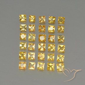 Pedras preciosas de safira amarelo natural de 3,11 ct, quadrado, VVS-VS