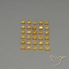 Pedras preciosas de safira amarelo natural de 3,11 ct, quadrado, VVS-VS