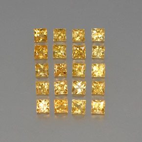 Pedras preciosas de safira amarelo natural de  ct, quadrado, VVS-VS