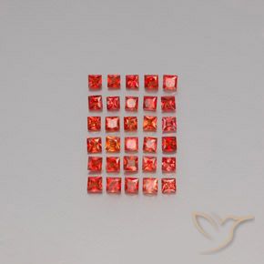 Pedras preciosas de safira laranja natural de 2,84 ct, quadrado, VVS-VS