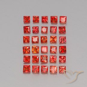 Pedras preciosas de safira laranja natural de 2,84 ct, quadrado, VVS-VS